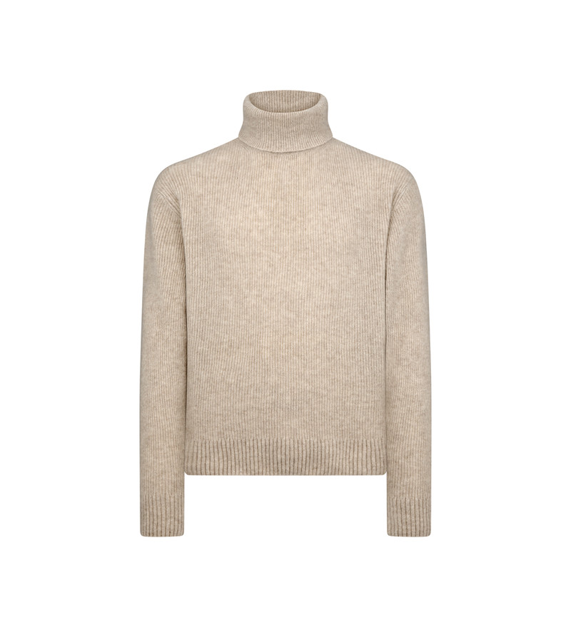 BRUSHED CASHMERE SILK ROLL NECK 1