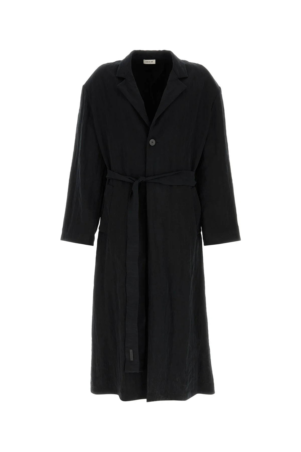Black lyocell blend trench coat - 1