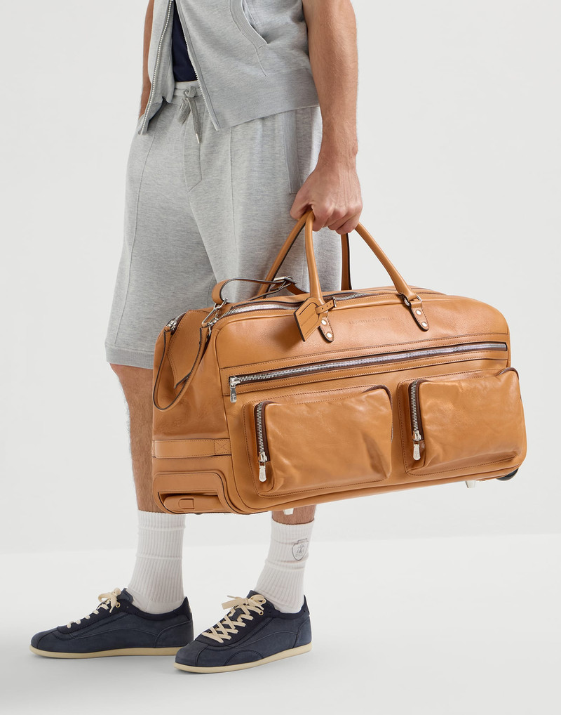 Cowhide trolley bag 4