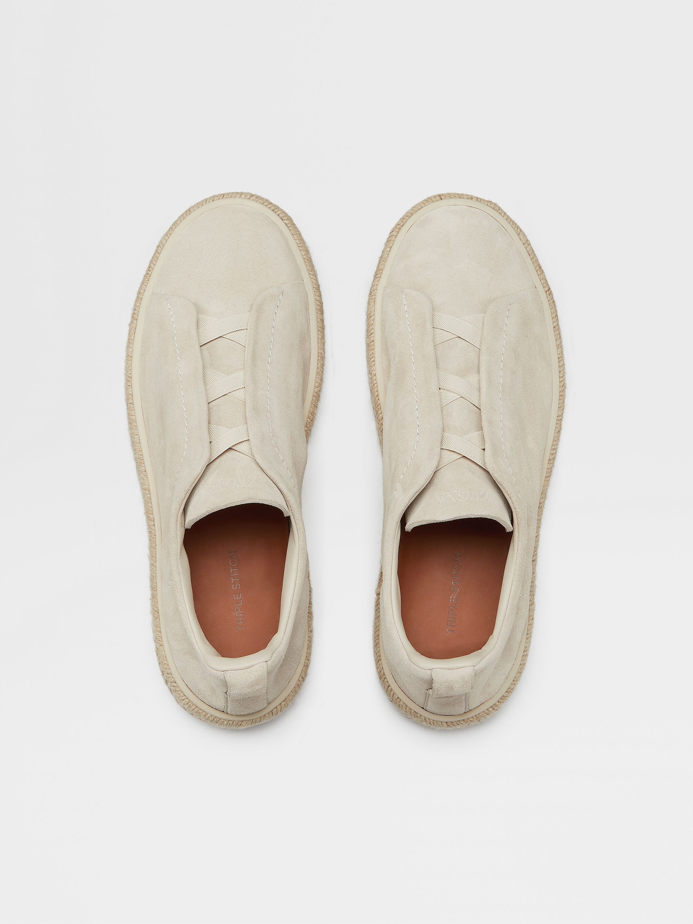 WHITE DEERSKIN TRIPLE STITCH™ ESPADRILLES - 3