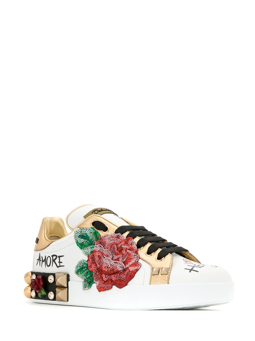 Portofino rose patch sneakers - 2