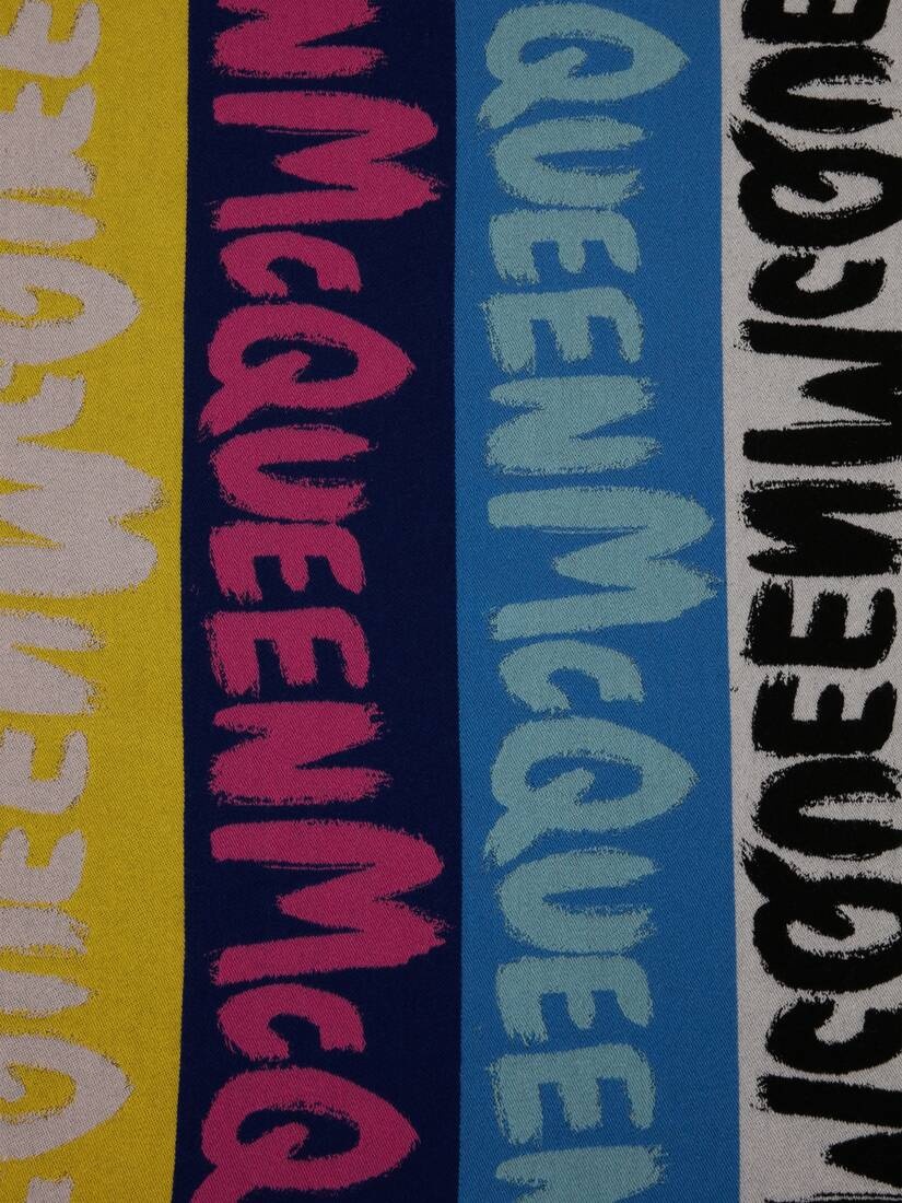 Mcqueen Graffiti Stripe Jacquard Scarf in Multicolour - 4