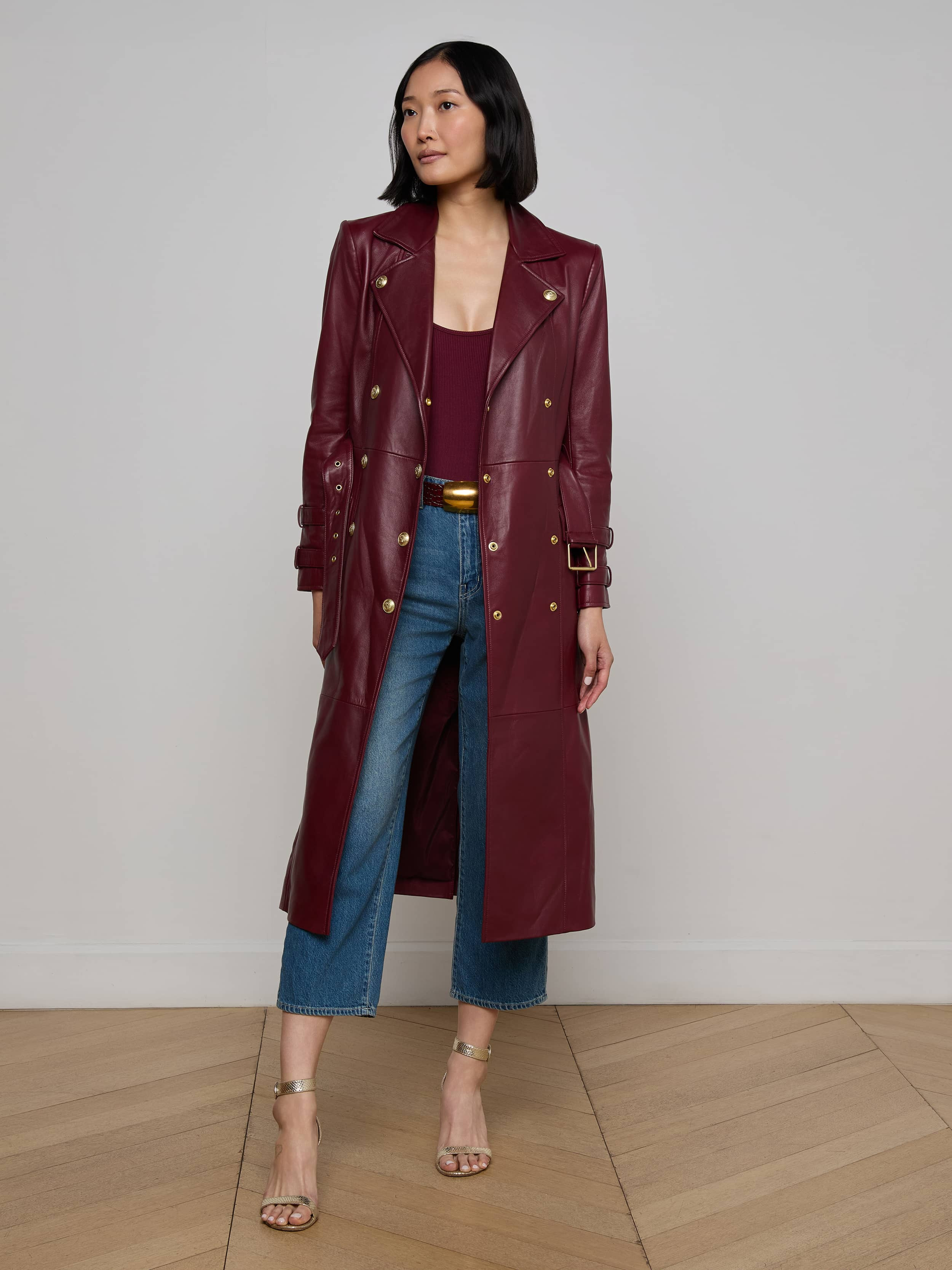 Celina Leather Trench Coat - 2