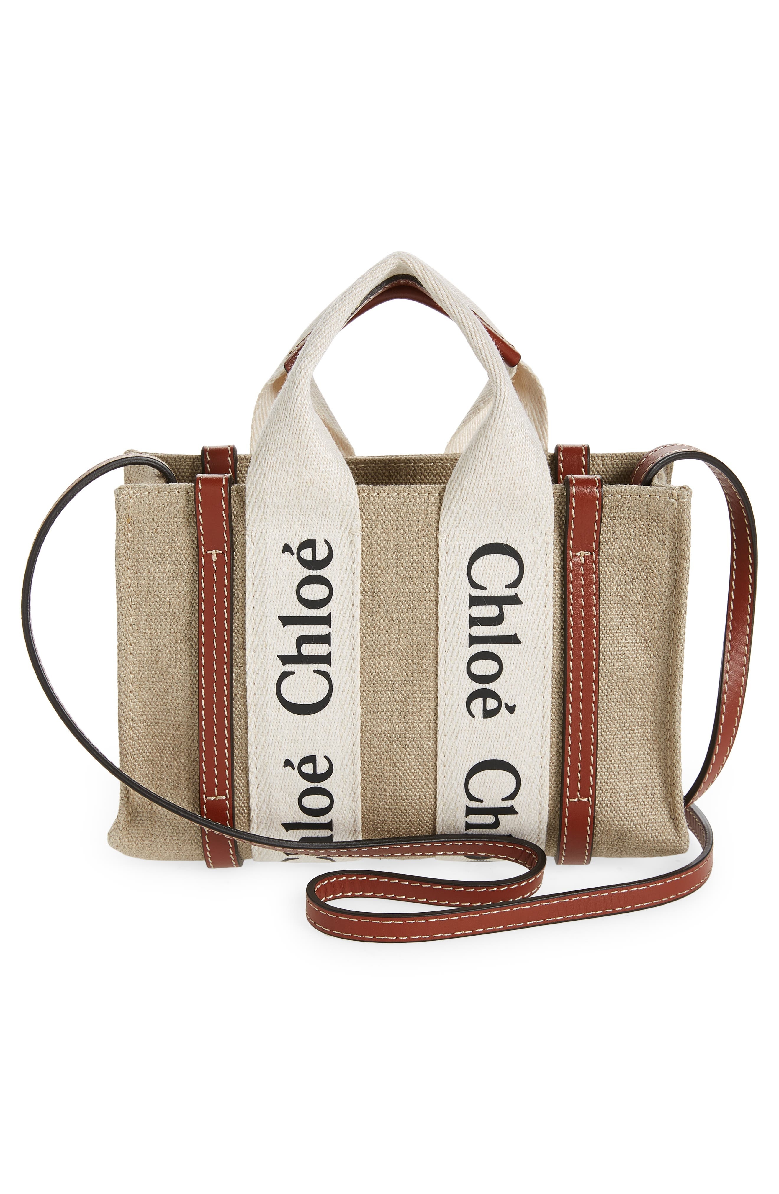 Mini Woody Logo Strap Canvas Tote - 5