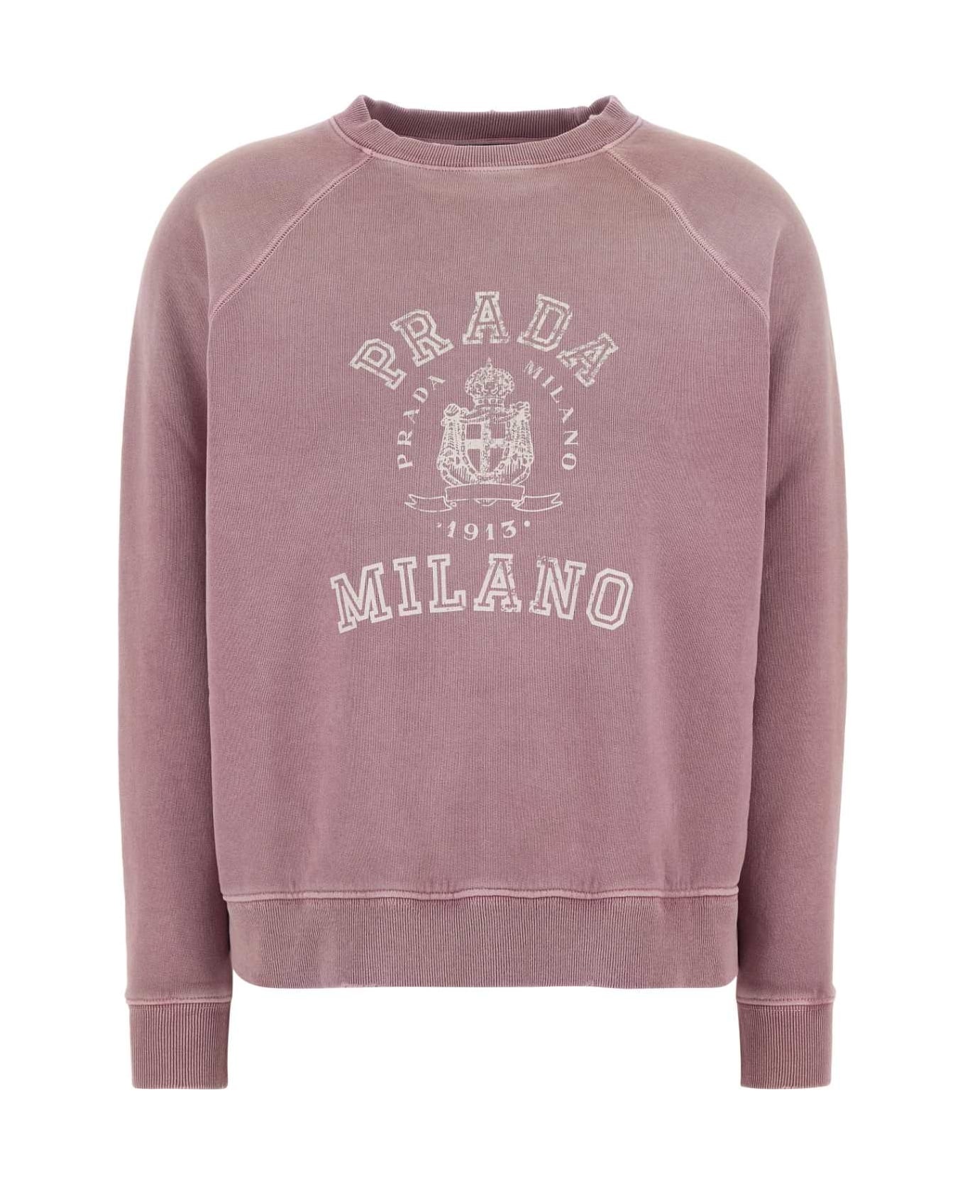 Dark Pink Cotton Sweatshirt - 1