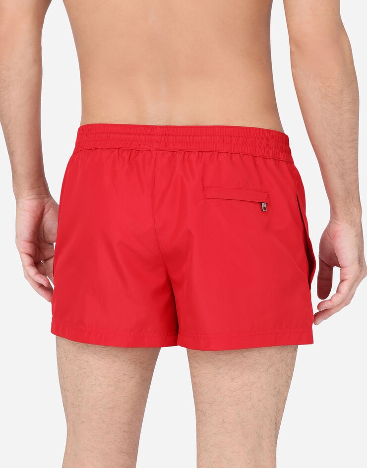 Short swim trunks with branded plate - 5