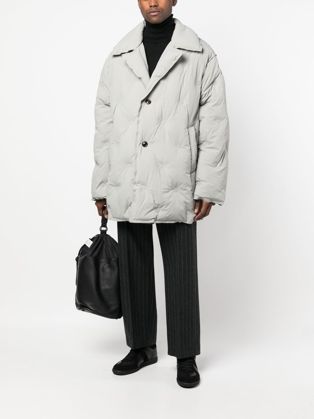 embossed-detail padded coat - 2