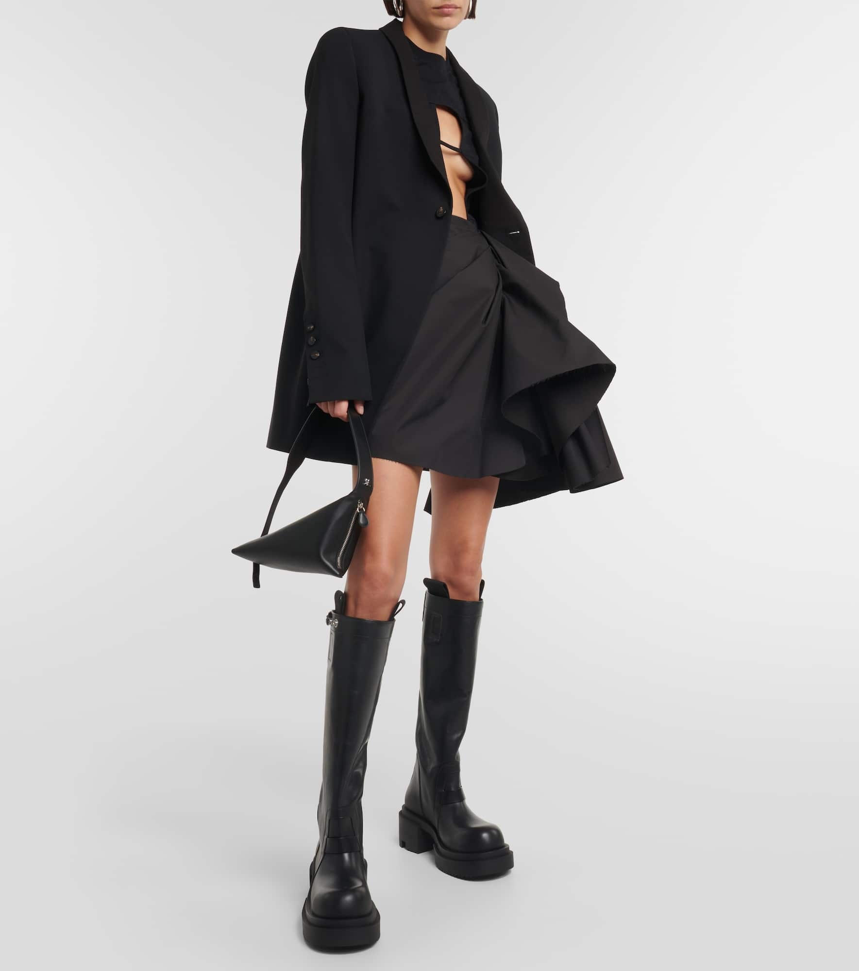Pull On leather knee-high boots - 2