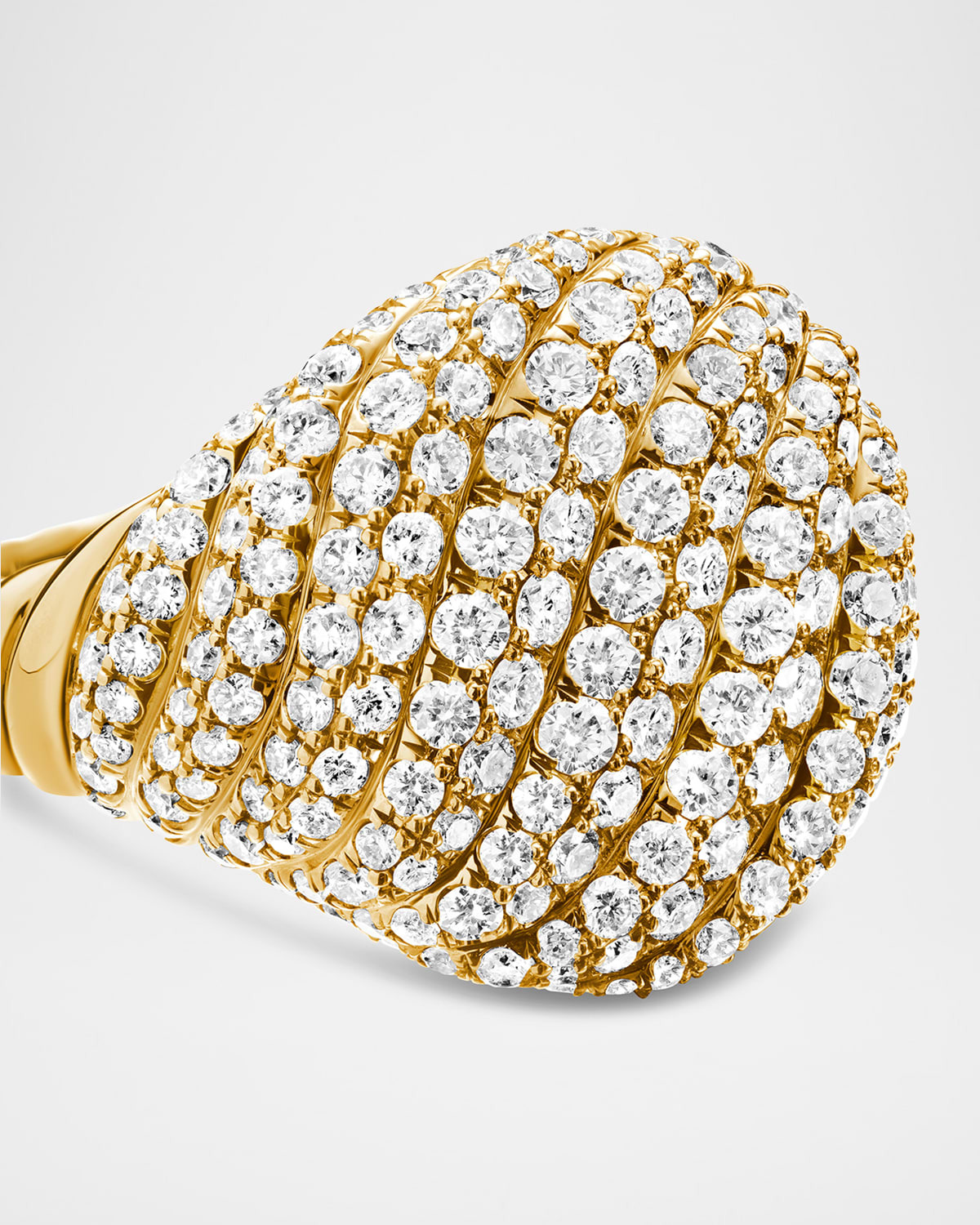 13mm Sculpted Cable Pinky Ring in 18K Gold - 4