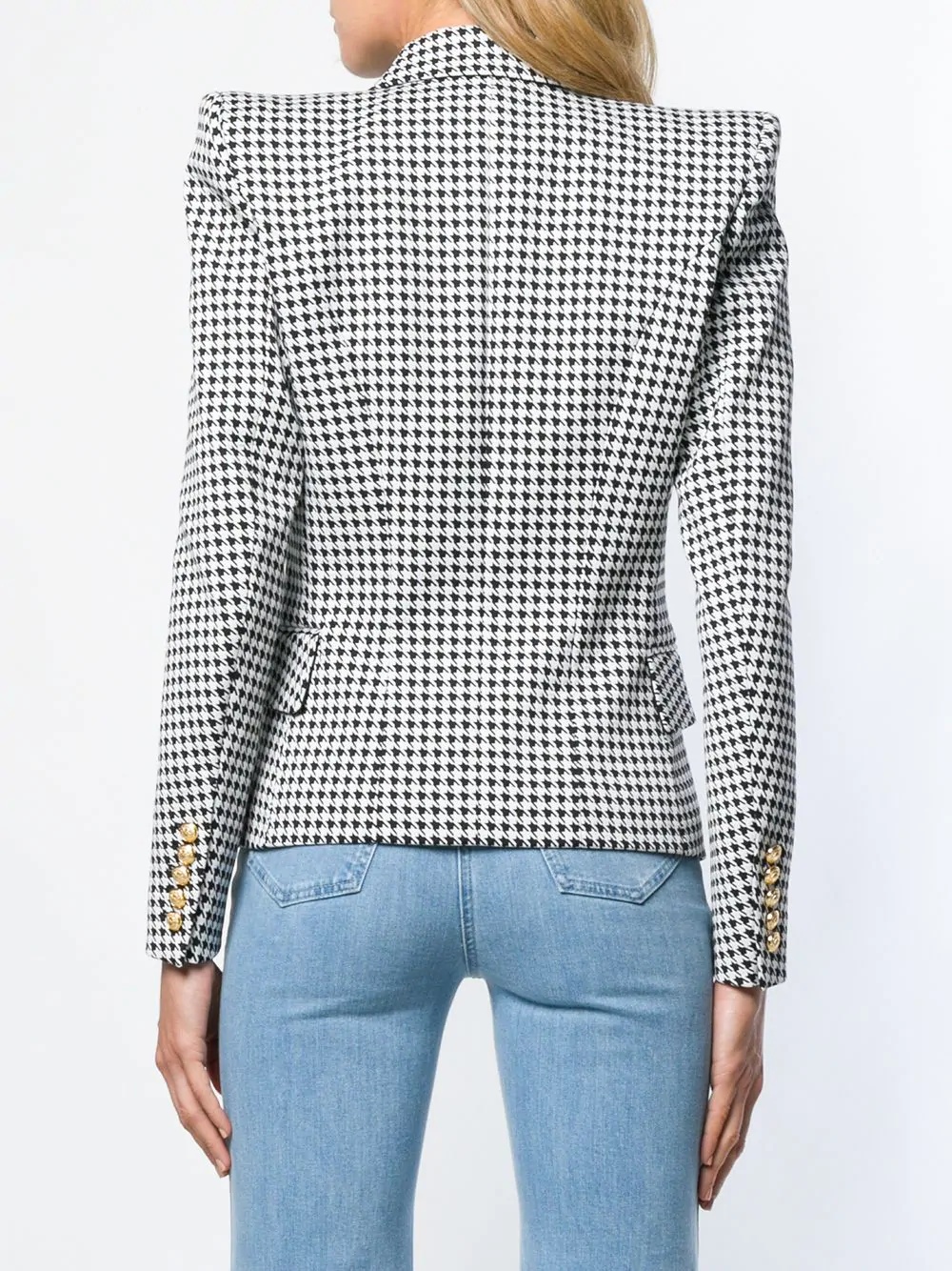 six-button houndstooth jacket - 4