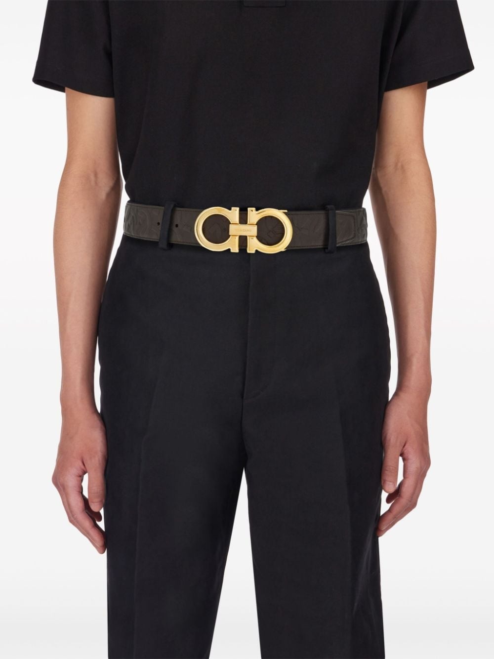 Gancini reversible calfskin belt - 4