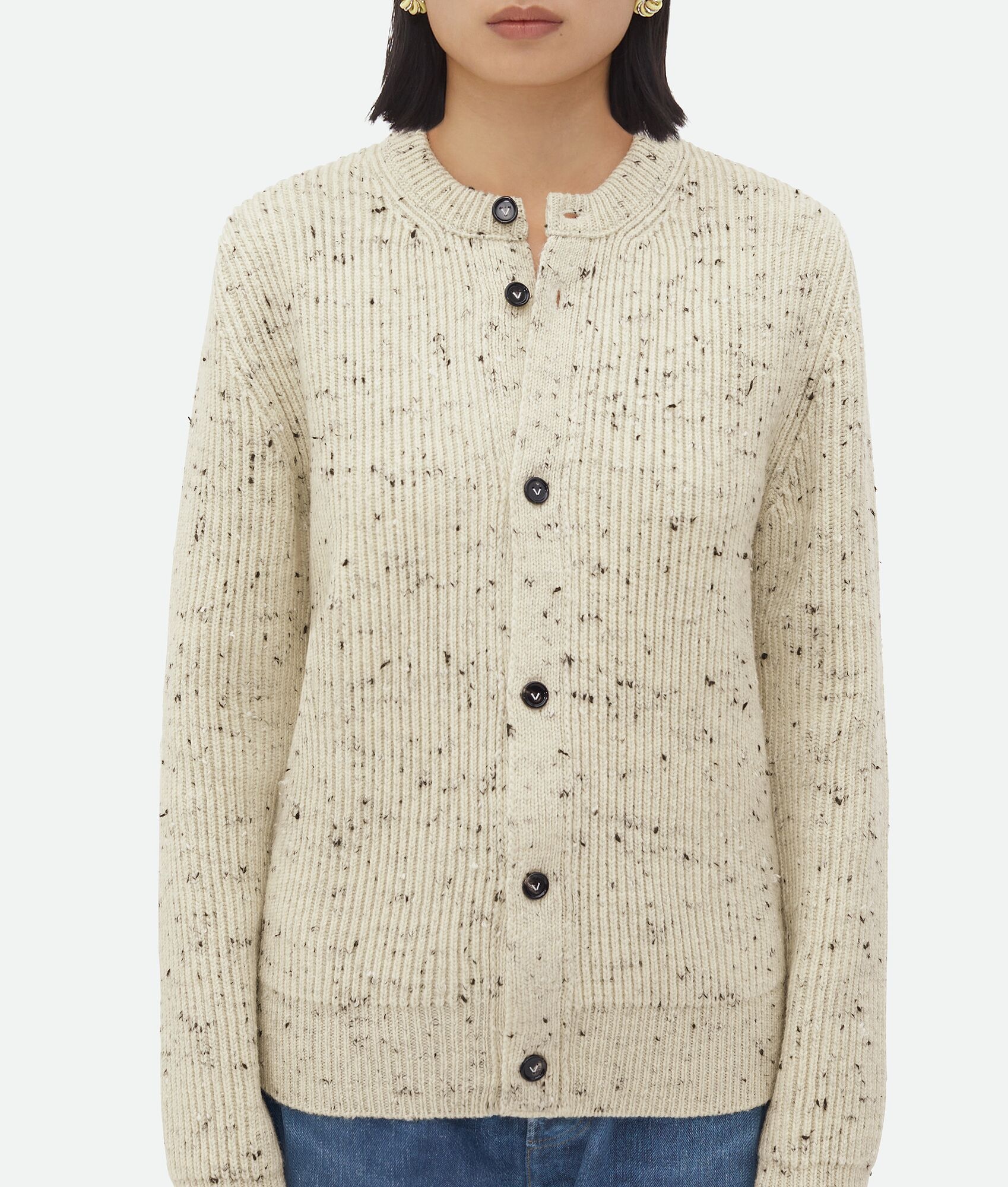 Textured Wool Rib Oversized Cardigan - 6