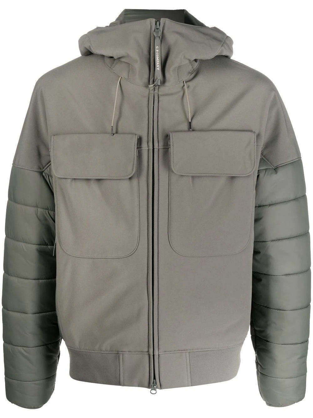 padded zipped-up hooded jacket - 1