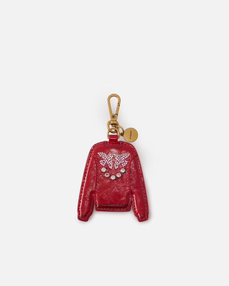 RED SWEATSHIRT KEYRING CHARM WITH RHINESTONES 1