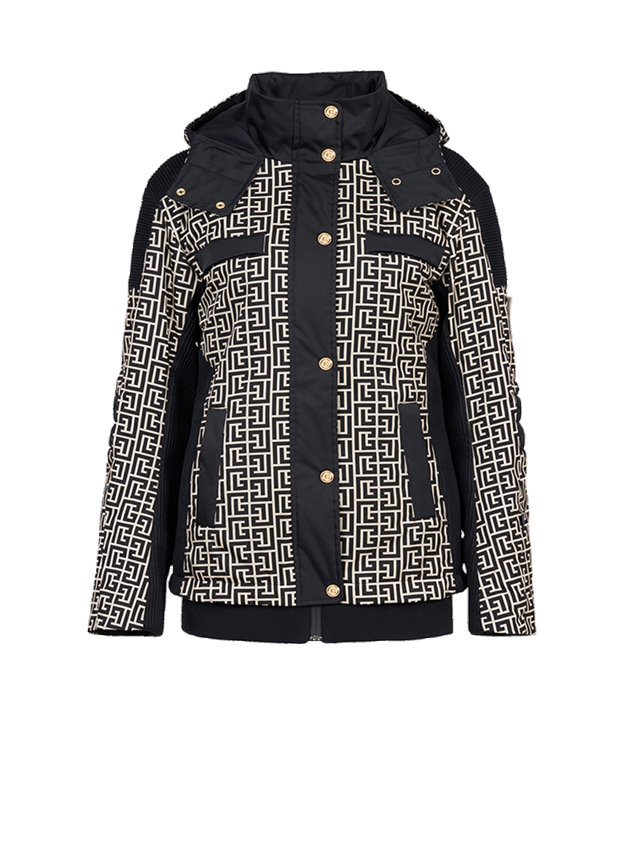 Balmain x Rossignol - Balmain-monogrammed hooded ski coat - 1