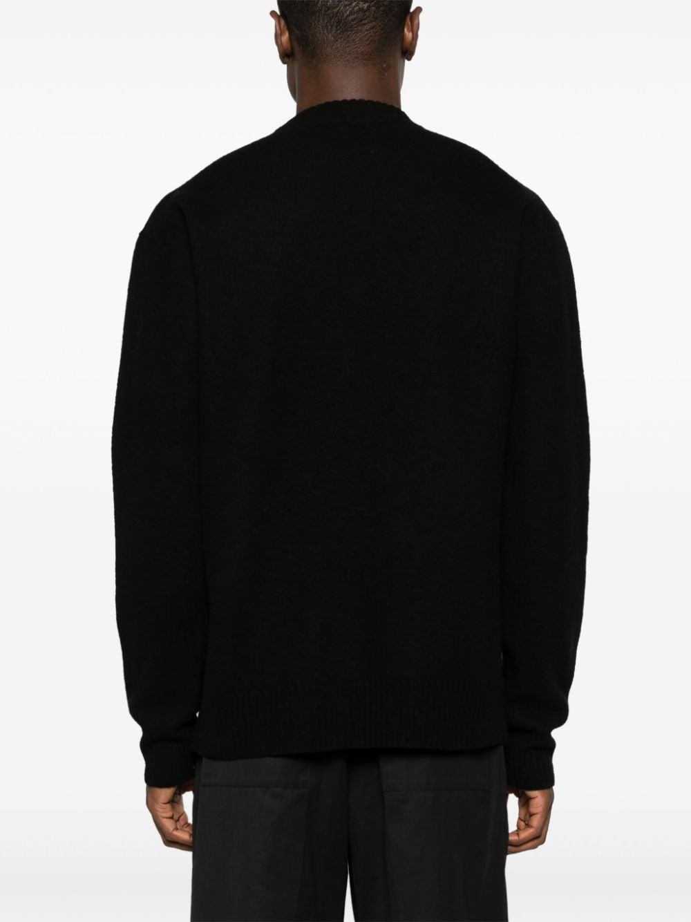 crew-neck boiled wool jumper - 4