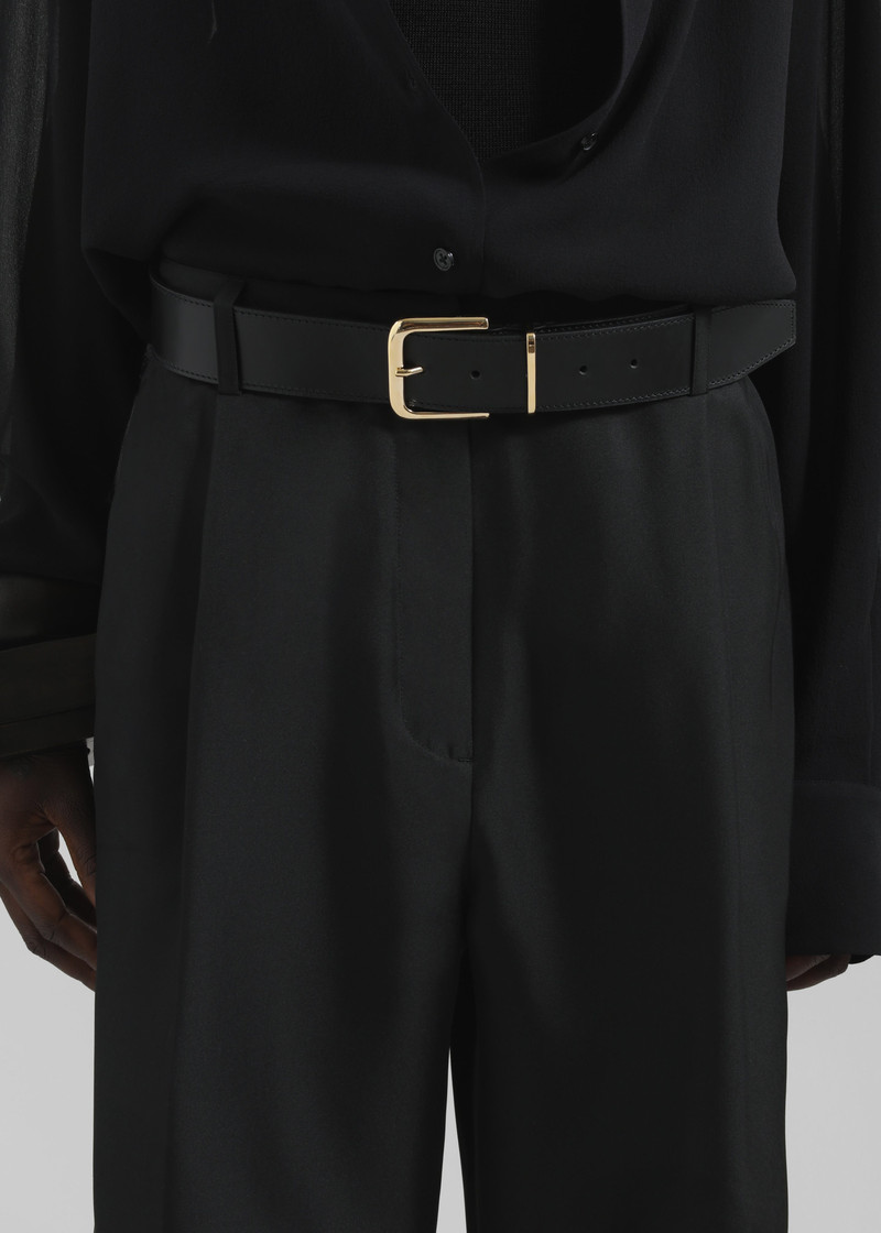 Marfa Pleated Silk Bermuda Shorts - Black 5