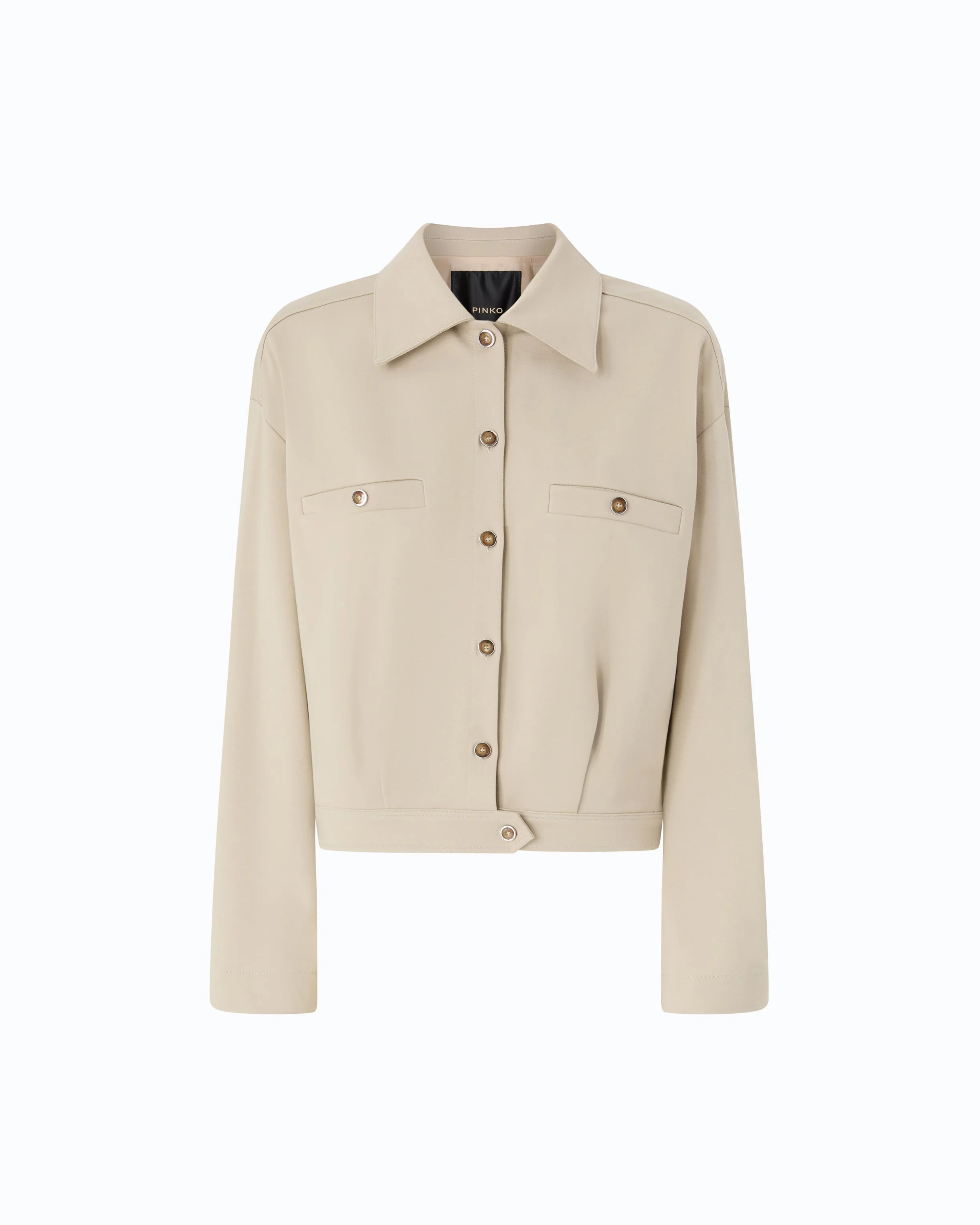 RELAXED-FIT OVERSHIRT IN FULL MILANO-KNIT FABRIC - 1
