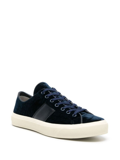 TOM FORD Cambridge crocodile-effect leather sneakers outlook