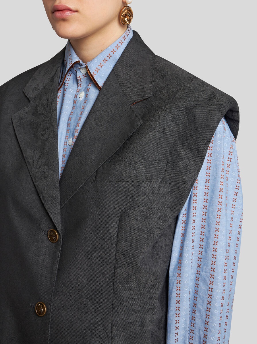 WOOL JACQUARD VEST - 2