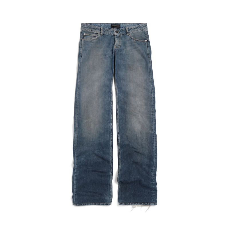 Fitted Low-waist Pants in Blue 1