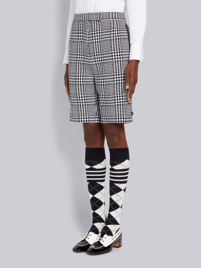 Thom Browne Black and White Large Gingham Summer Tweed Backstrap Bermuda Short outlook
