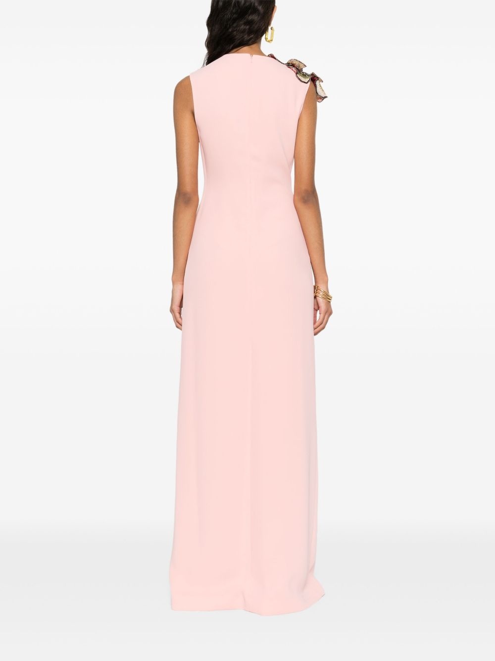 floral-appliqué gown - 4