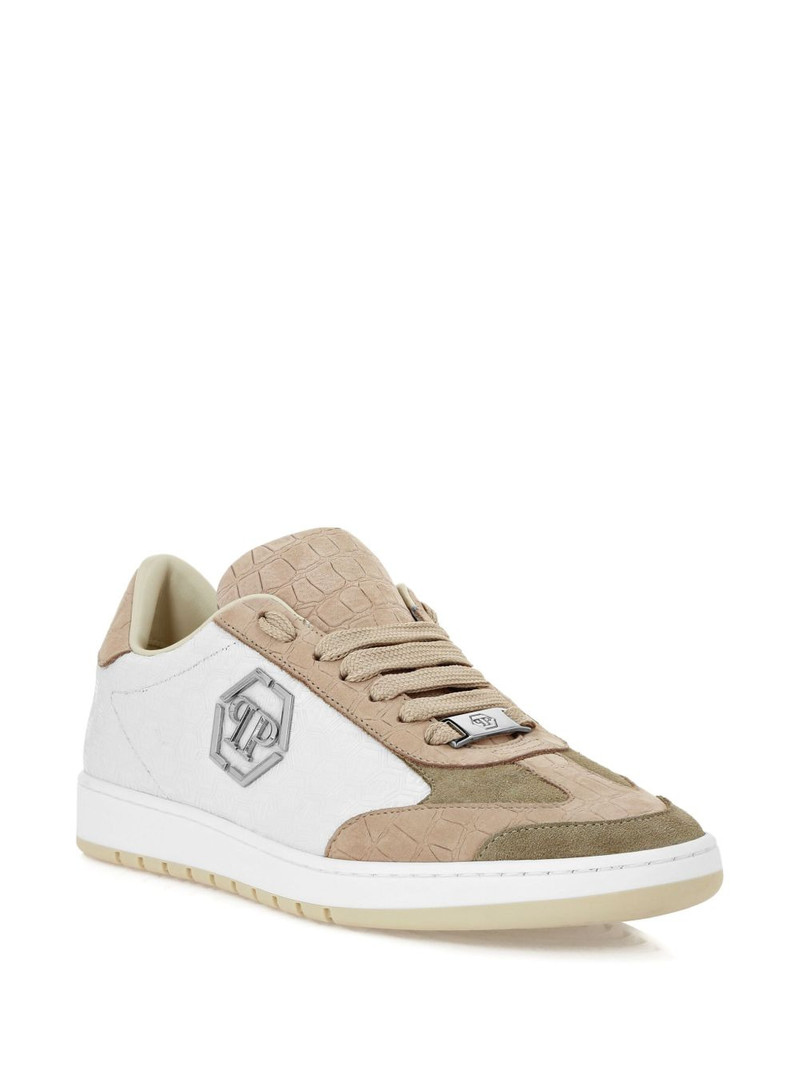 PHILIPP PLEIN Mixed Monogram crocodile-effect sneakers outlook