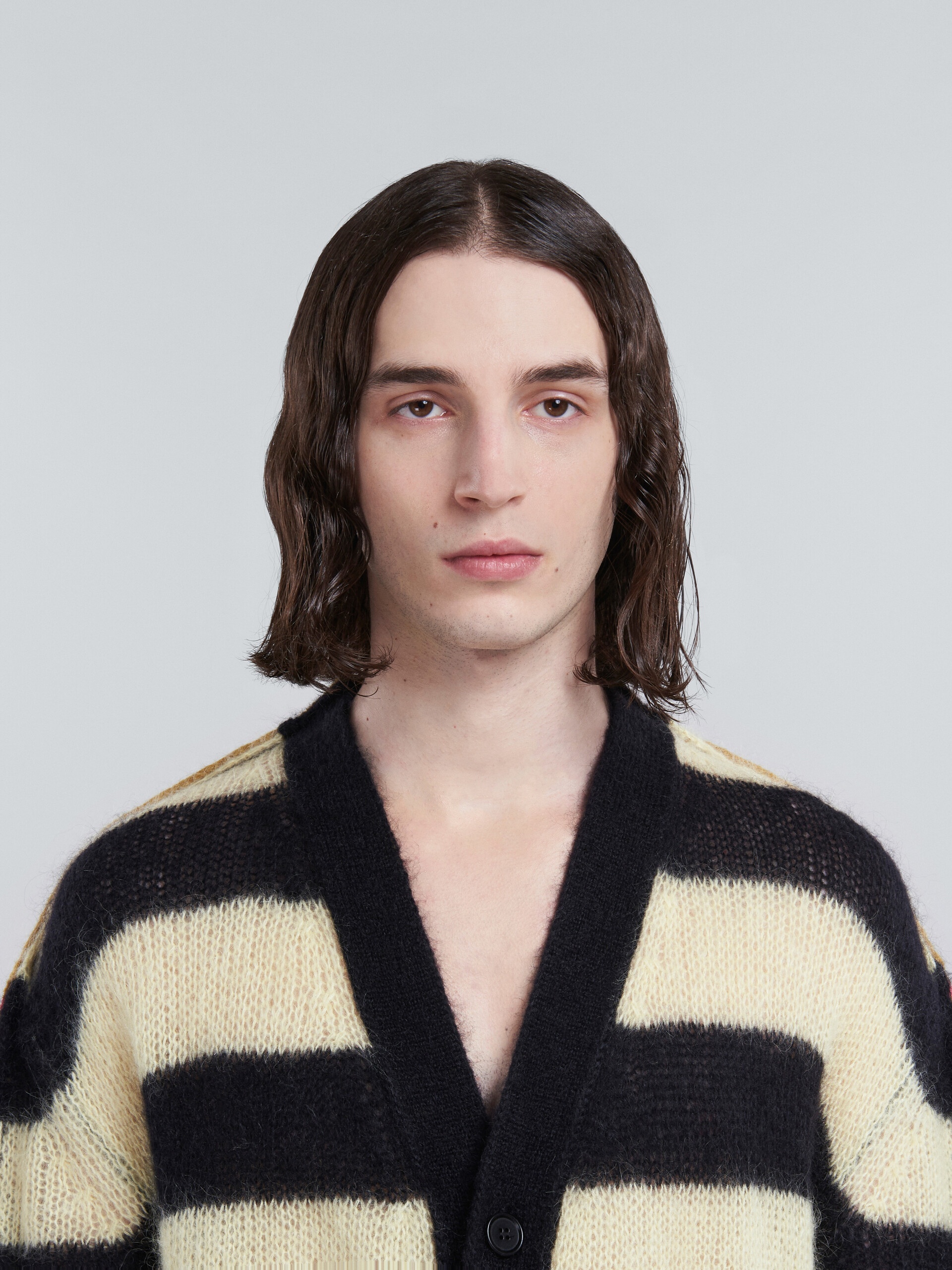 MOHAIR AND WOOL CARDIGAN WITH MULTICOLOUR STRIPES - 4