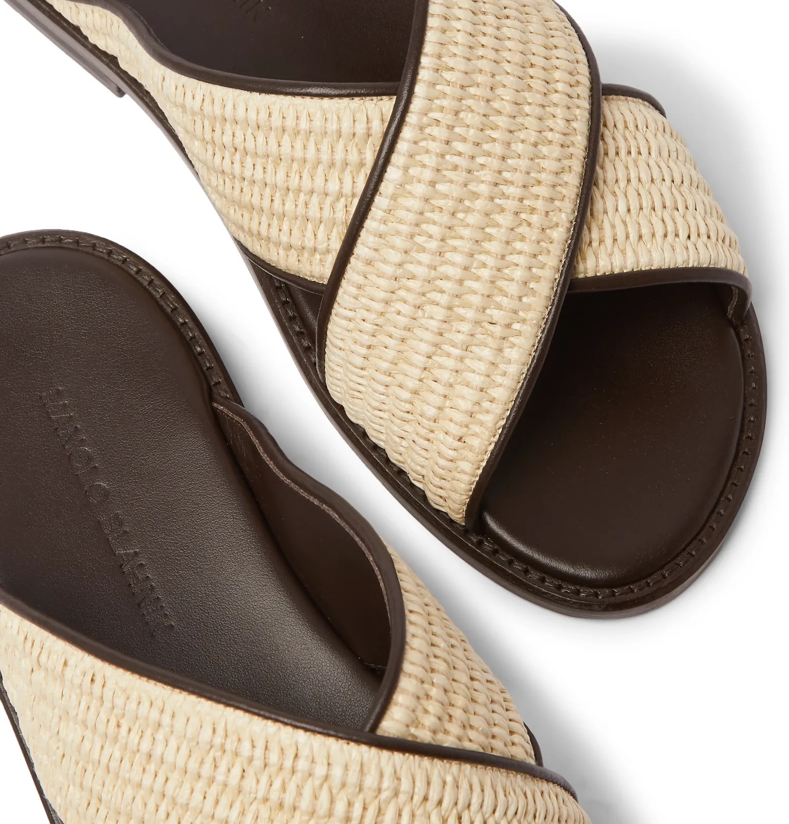 Otawi Woven Raffia and Leather Sandals - 5