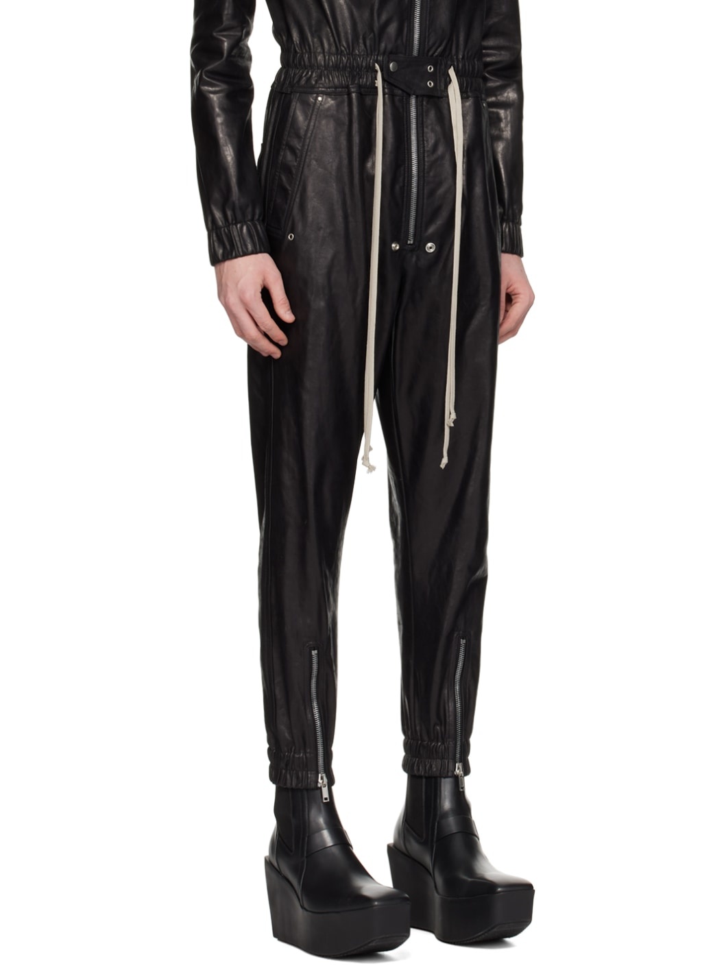 Black Luxor Leather Jumpsuit - 2