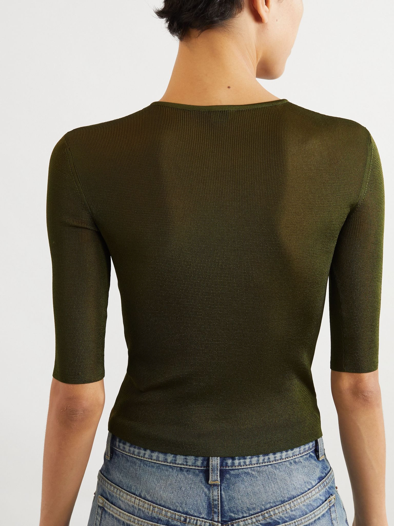 Embellished knitted top Green - 3