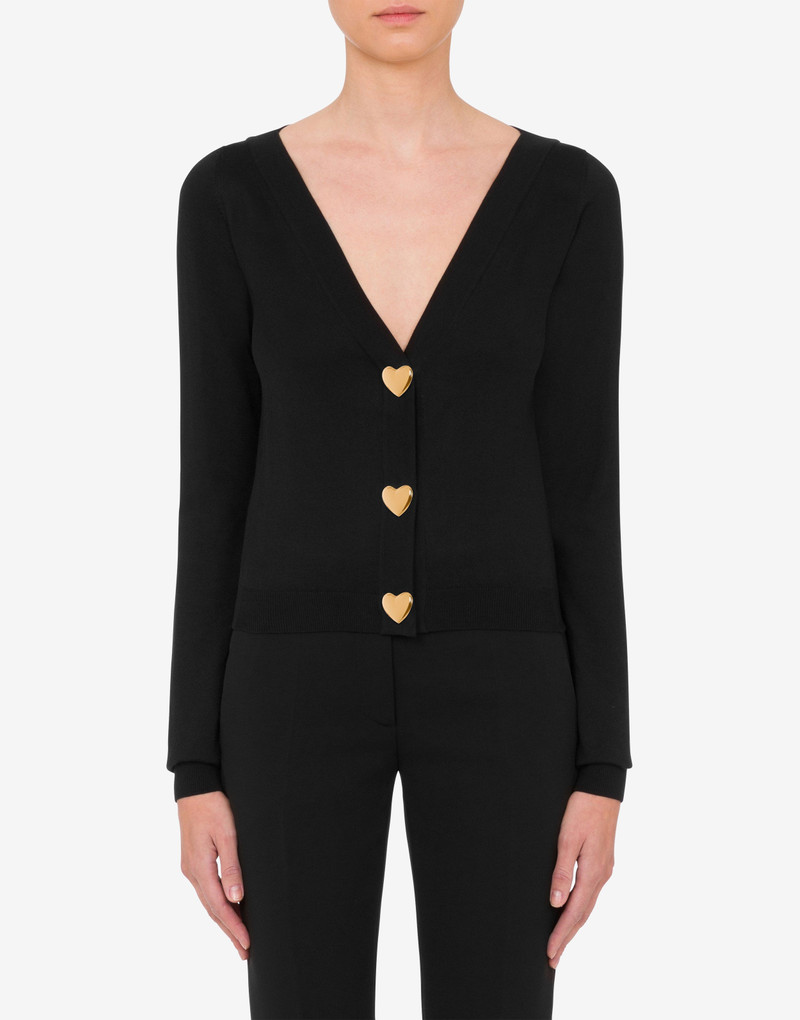 Moschino HEART BUTTONS KNITTED CARDIGAN outlook