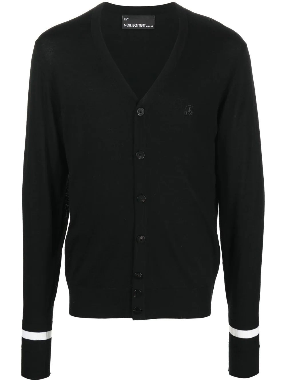 embroidered-Thunderbolt wool cardigan - 1