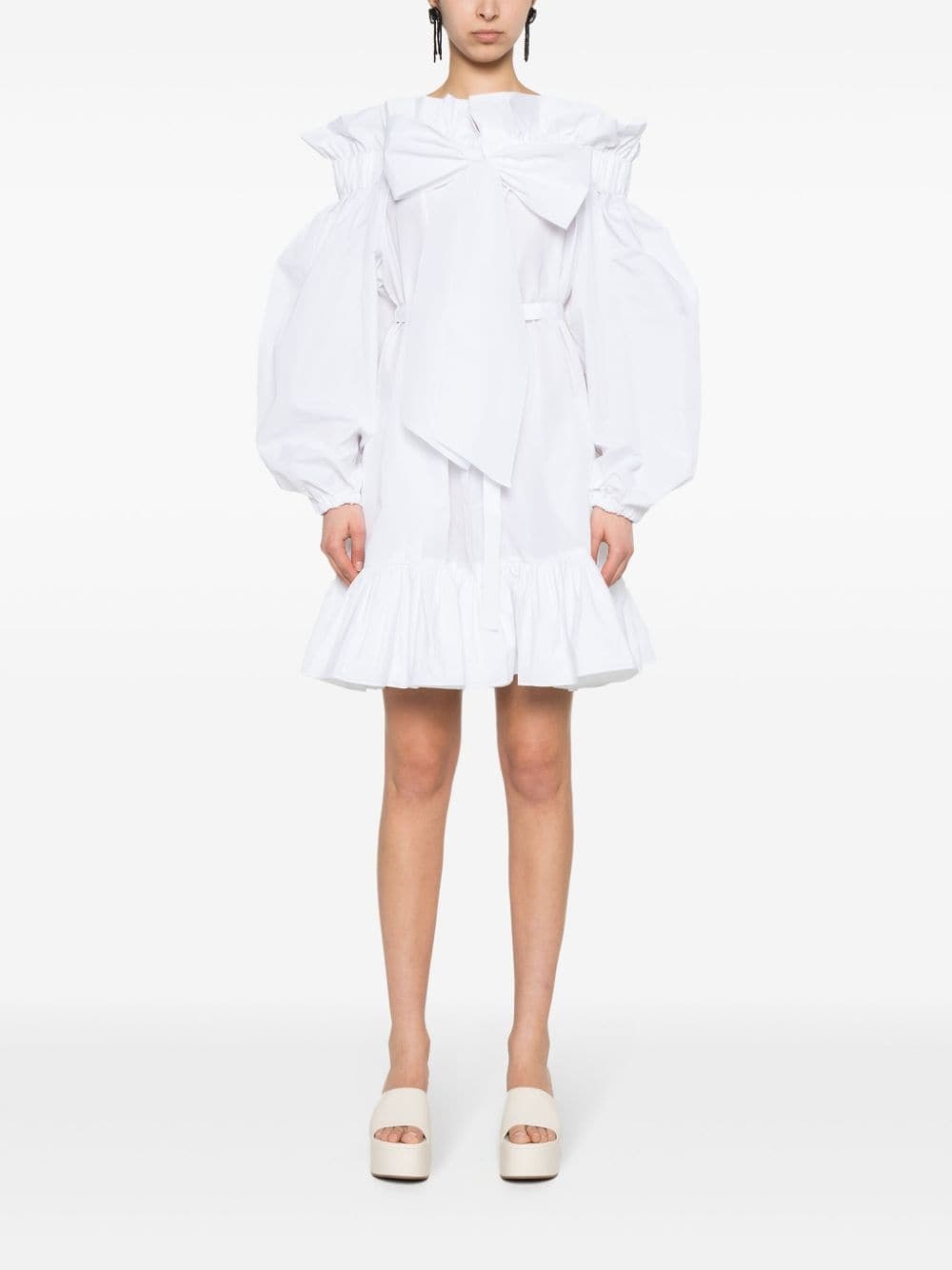 ruffled detailing belted mini dress - 2