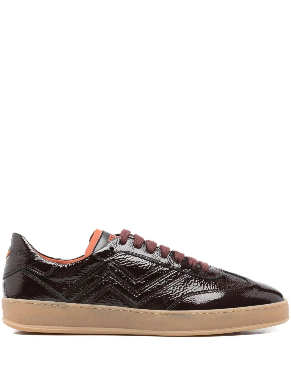 patent-leather zigzag sneakers - 1