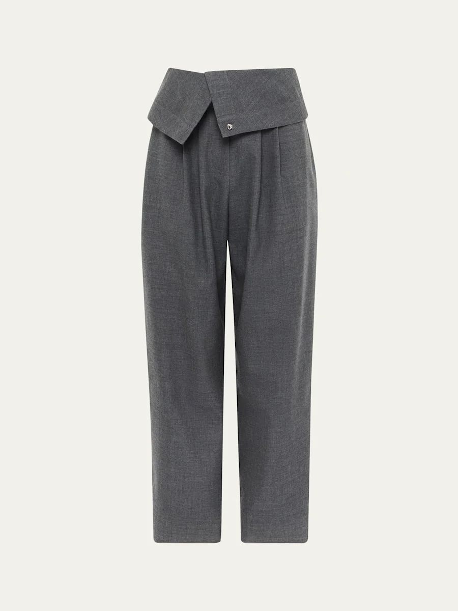 Fold Over Wool Trousers - 1