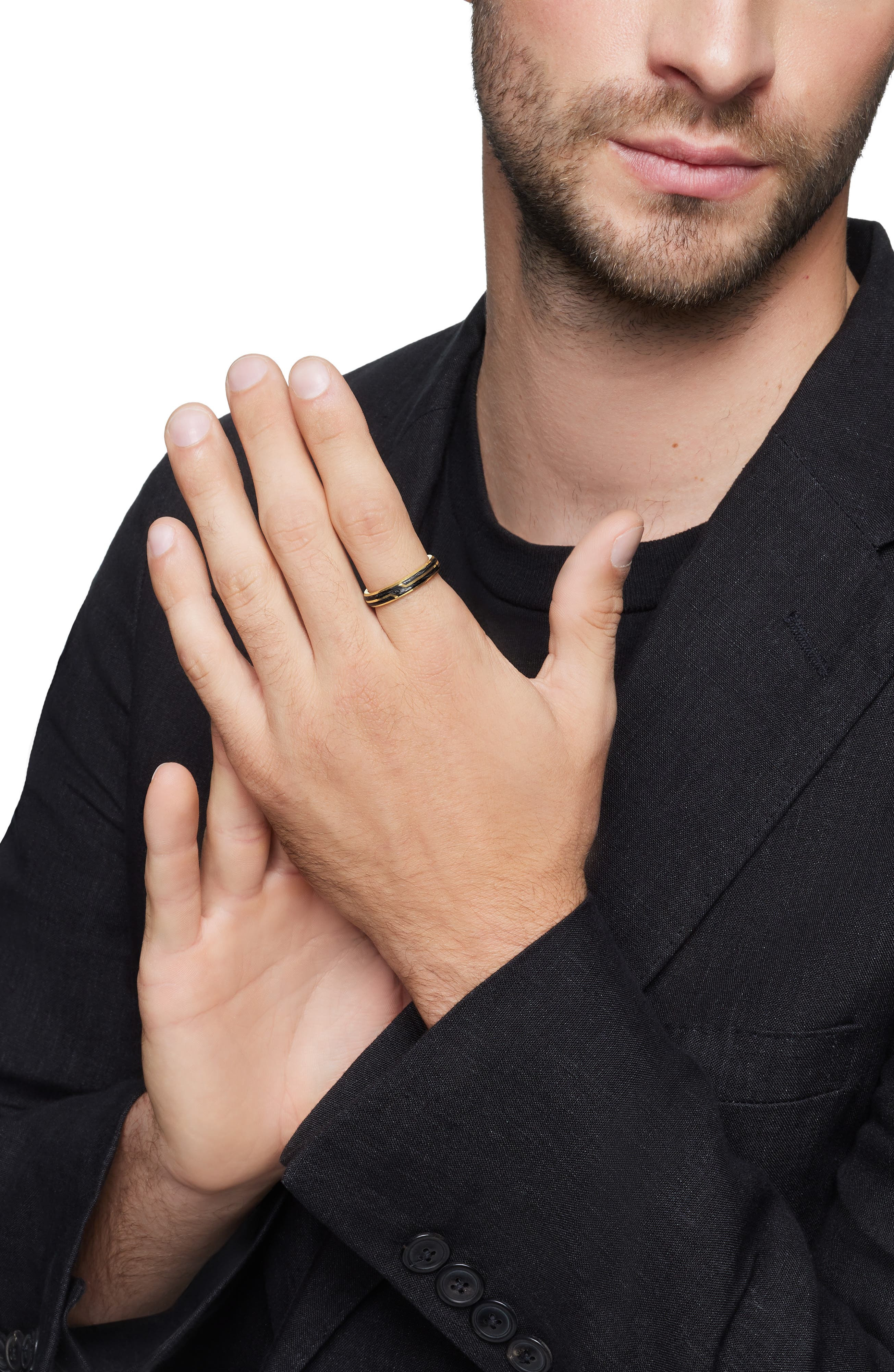 David Yurman Forged Carbon Band Ring in 18K Yellow Gold at Nordstrom - 3