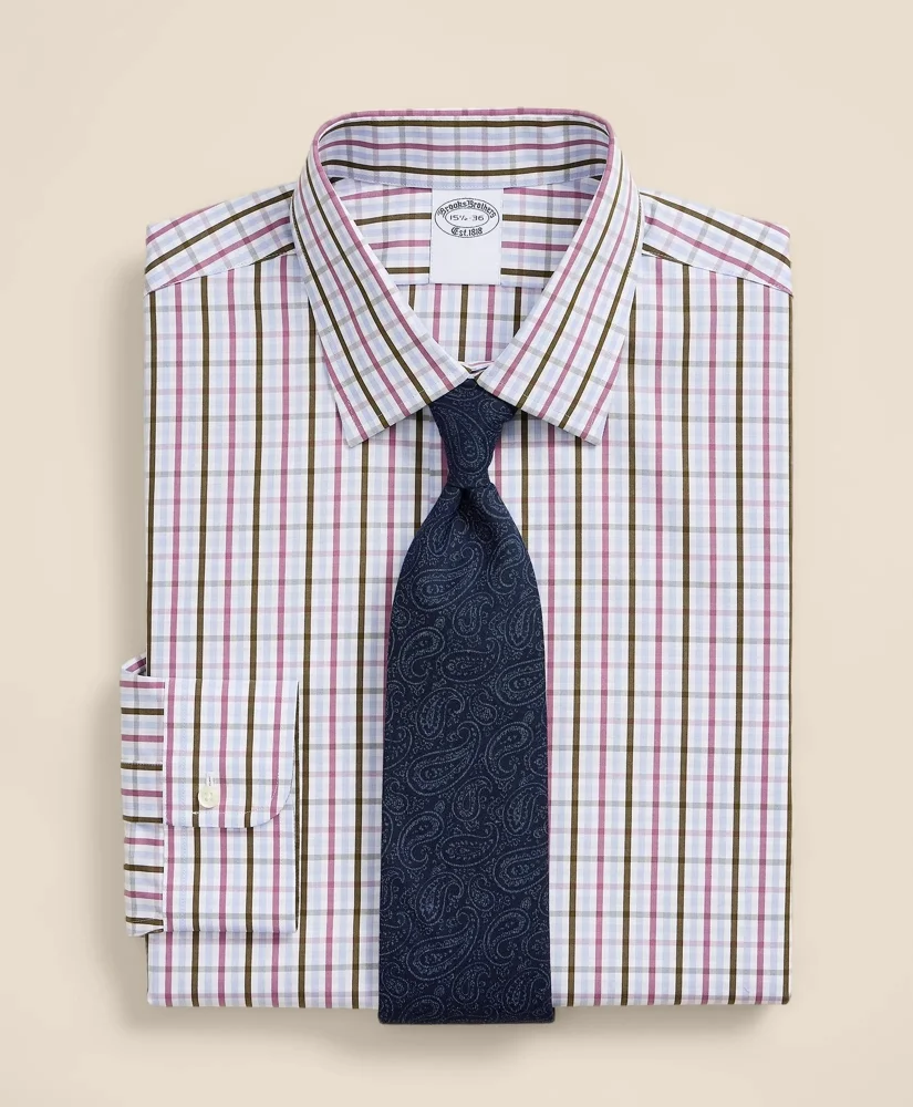 Pure Supima® Cotton Regular-Finish Ainsley Collar, Check Dress Shirt - 1