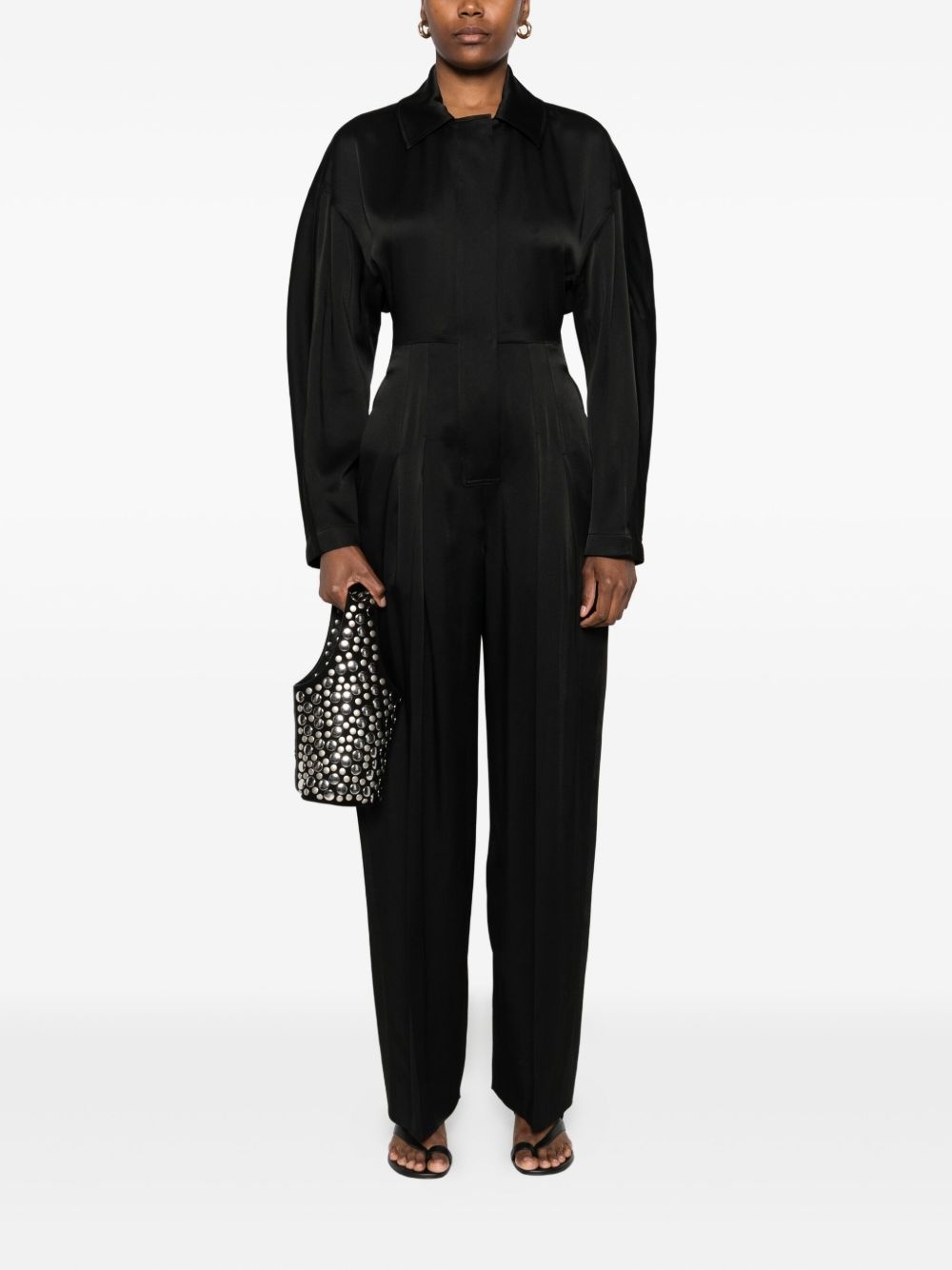 pleated cinched jumpsuit - 2