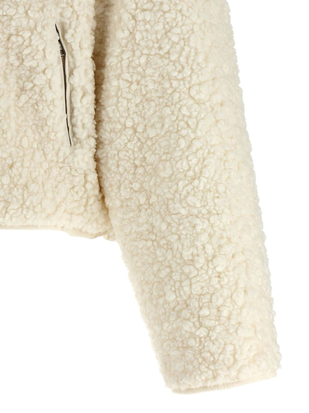 teddy-texture zip-front jacket - 4