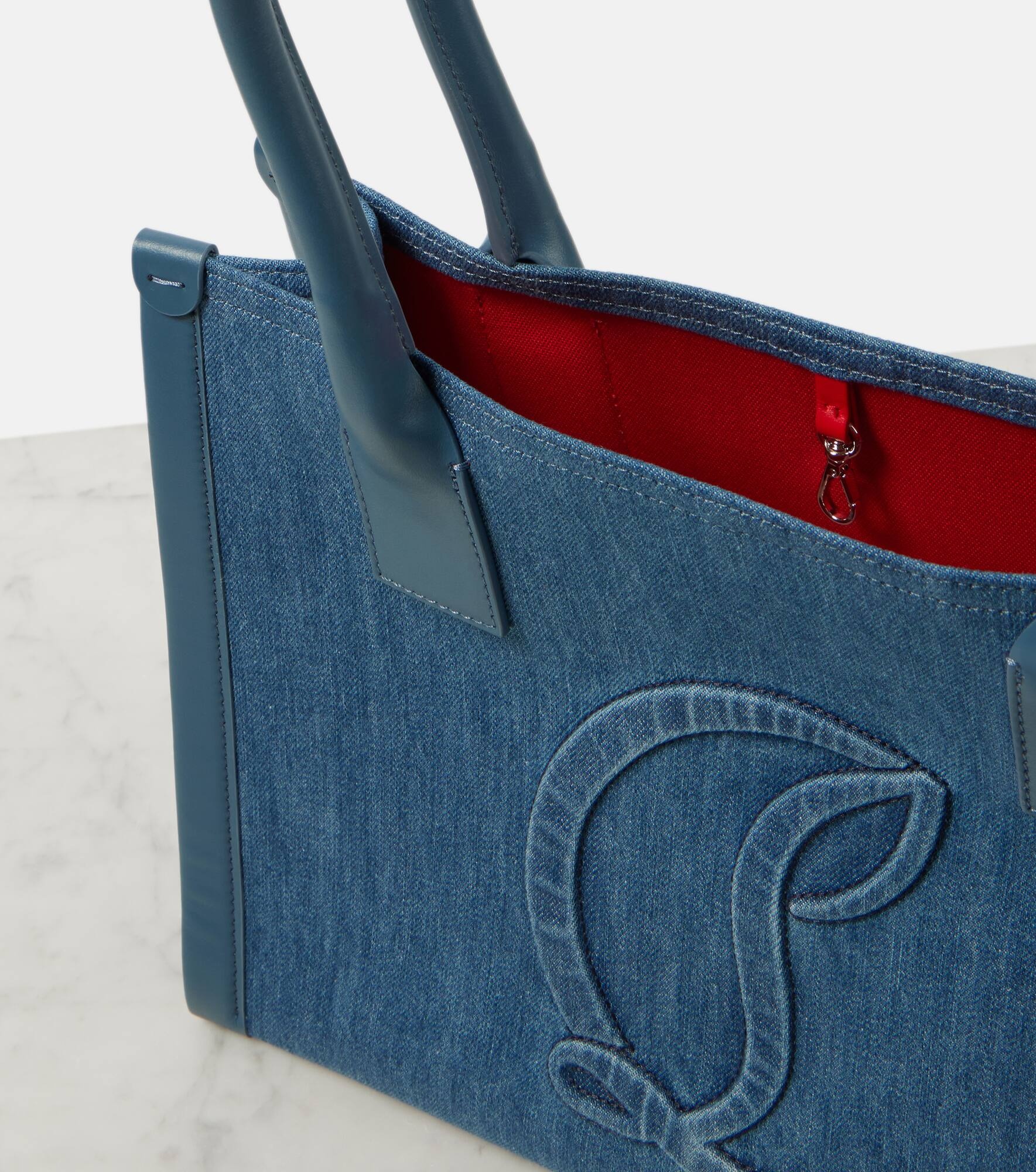 By My Side E/W Large denim tote bag - 3
