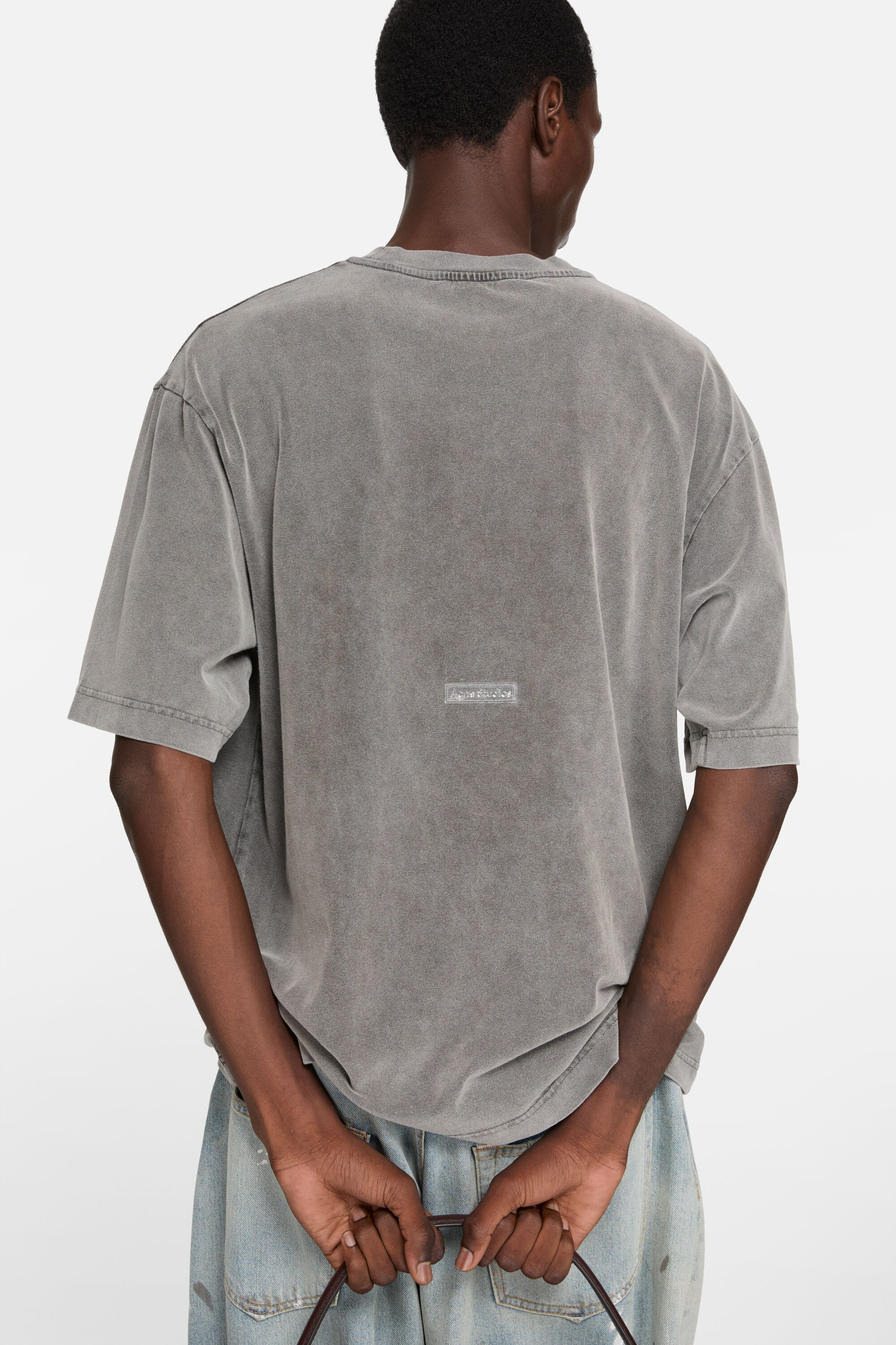Crew neck t-shirt - Relaxed unisex fit - Faded black - 4