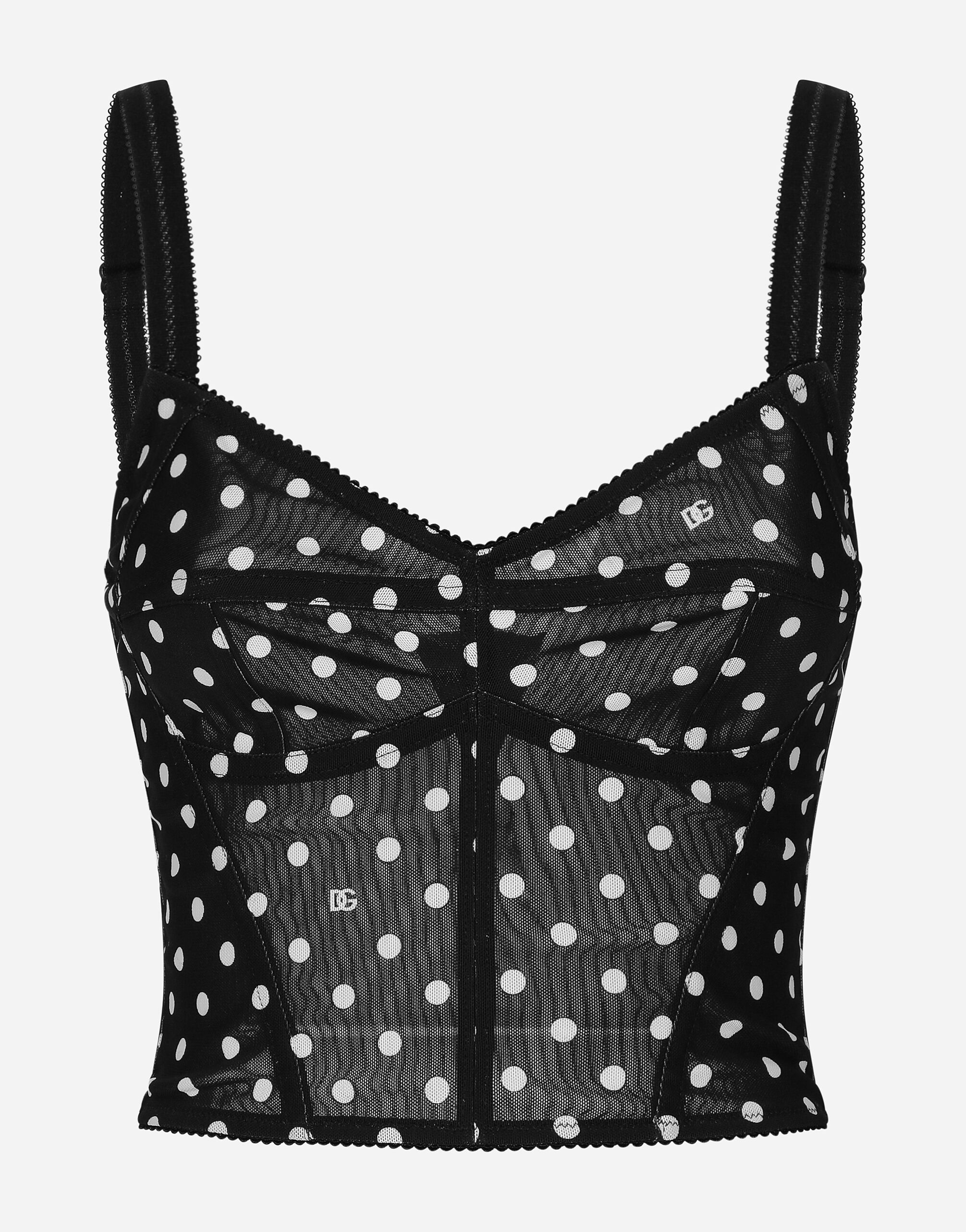 Polka-dot marquisette corset top - 1