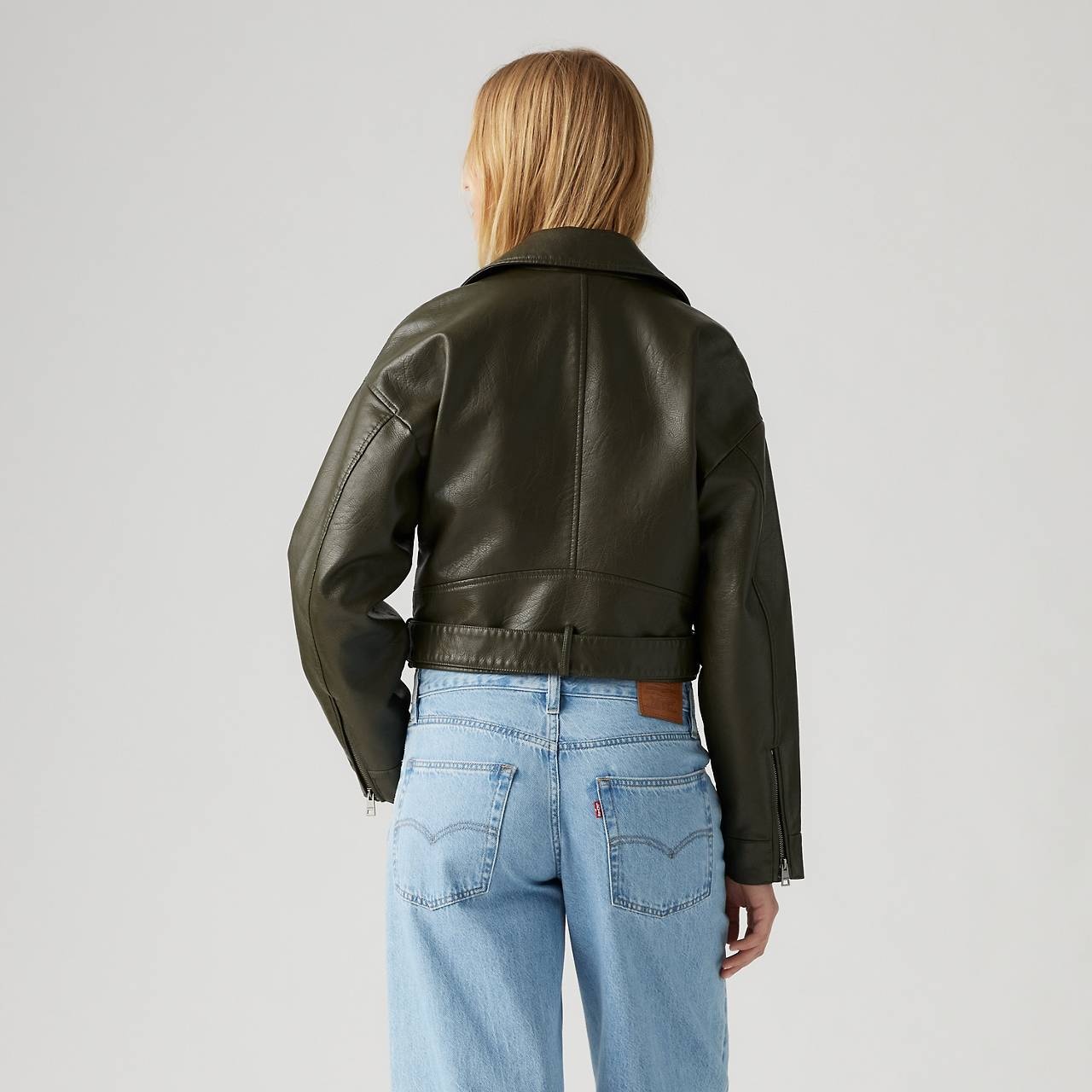 BELTED CROP MOTO JACKET - 3