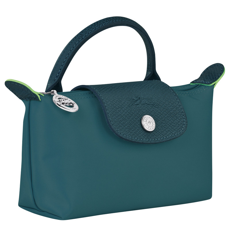Longchamp Le Pliage Green Pouch with handle Peacock - Recycled canvas outlook