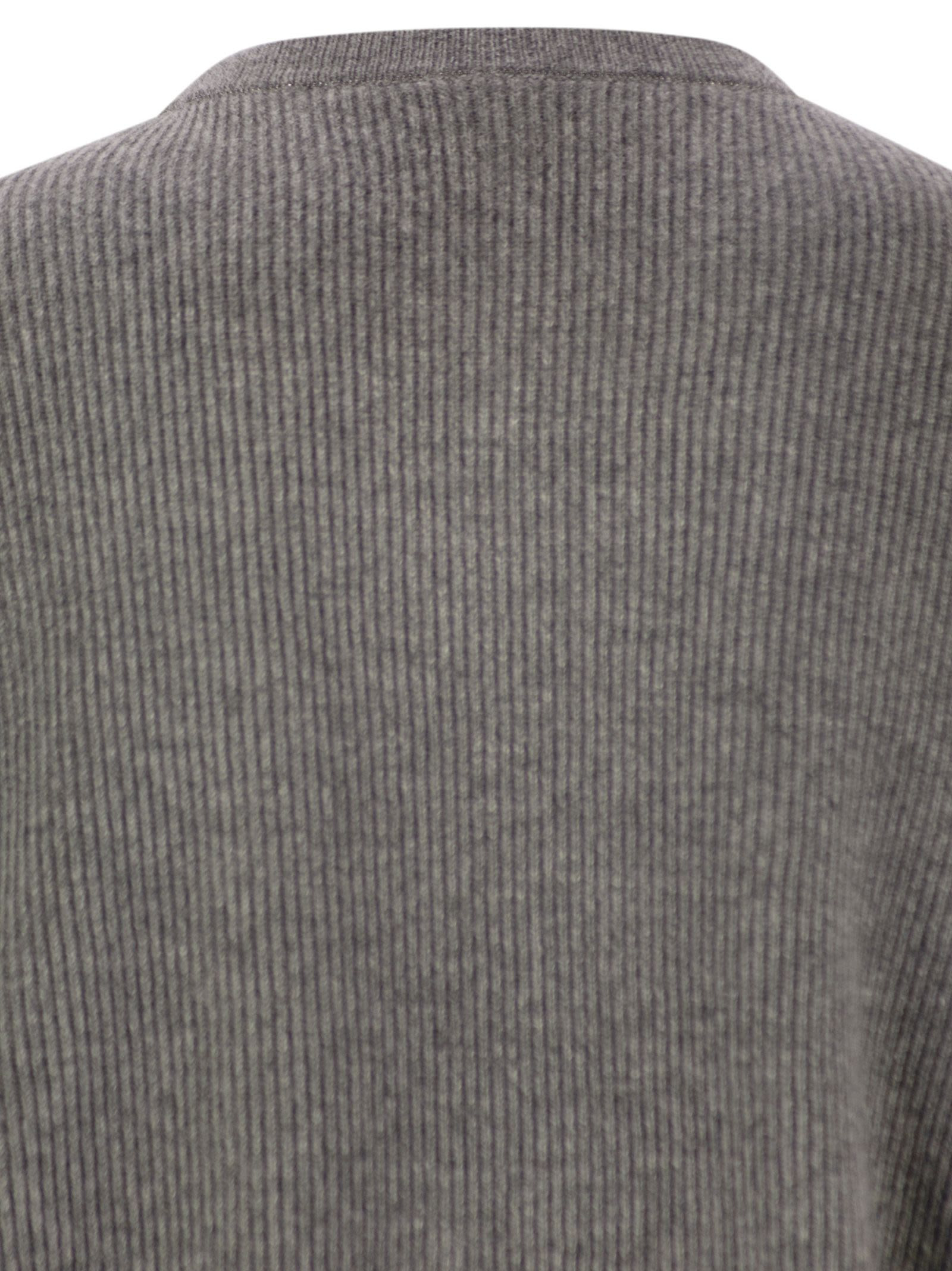 Brunello Cucinelli Women English Rib Cashmere Sweater With Monile - 4