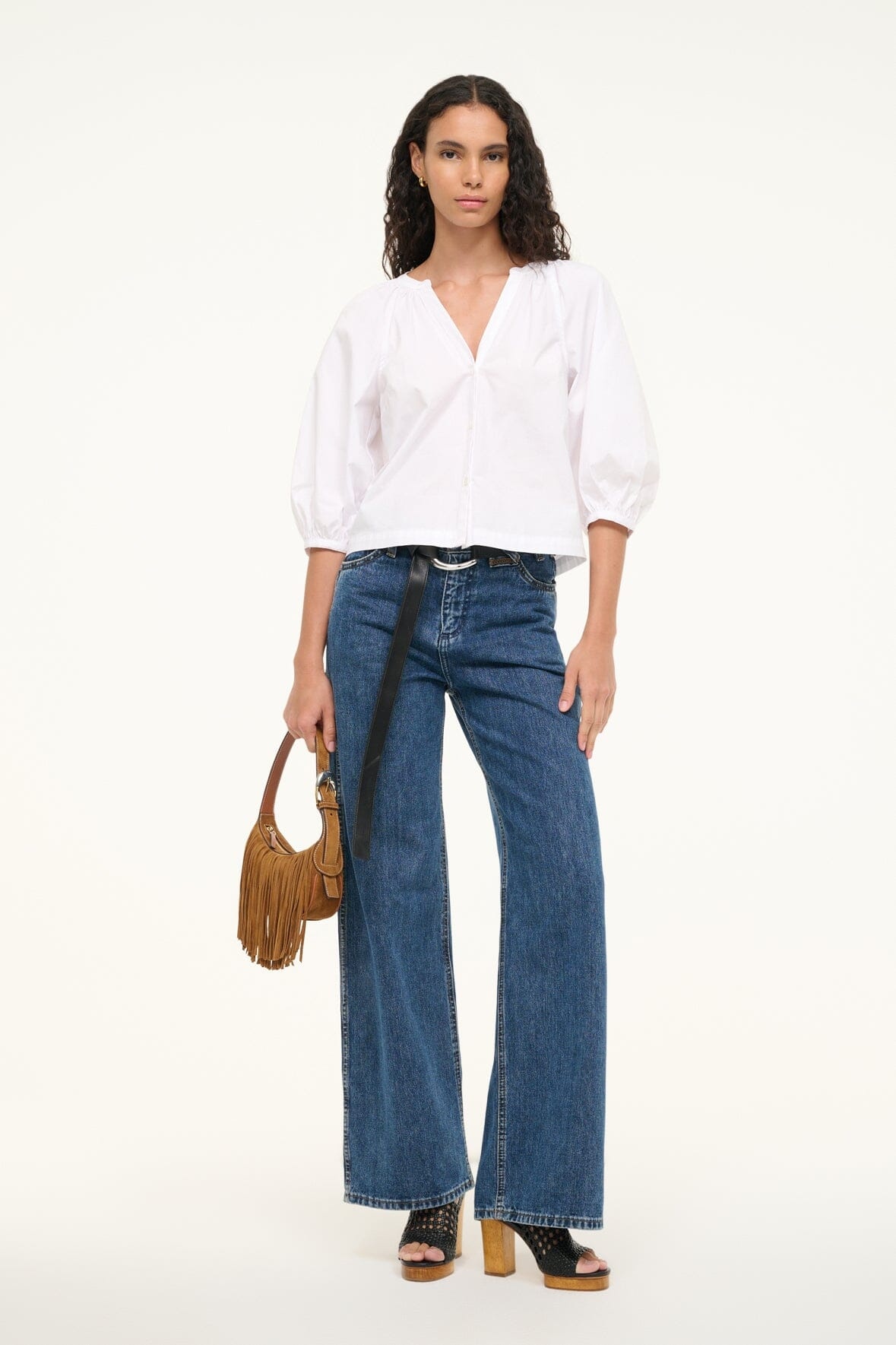 STAUD OWEN BAG TAN FRINGE - 6