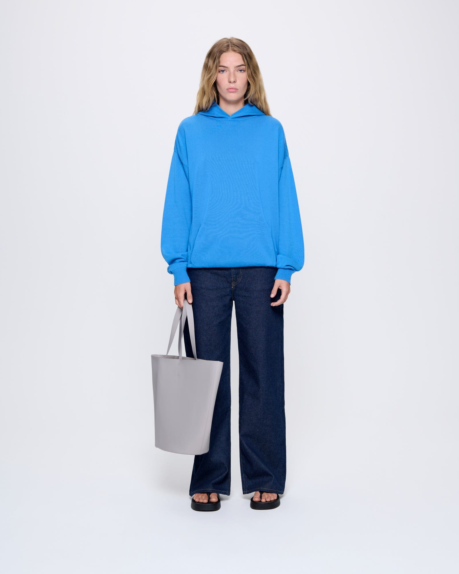 Womens DNA Knitted Hoodie - Geyser Blue - 3