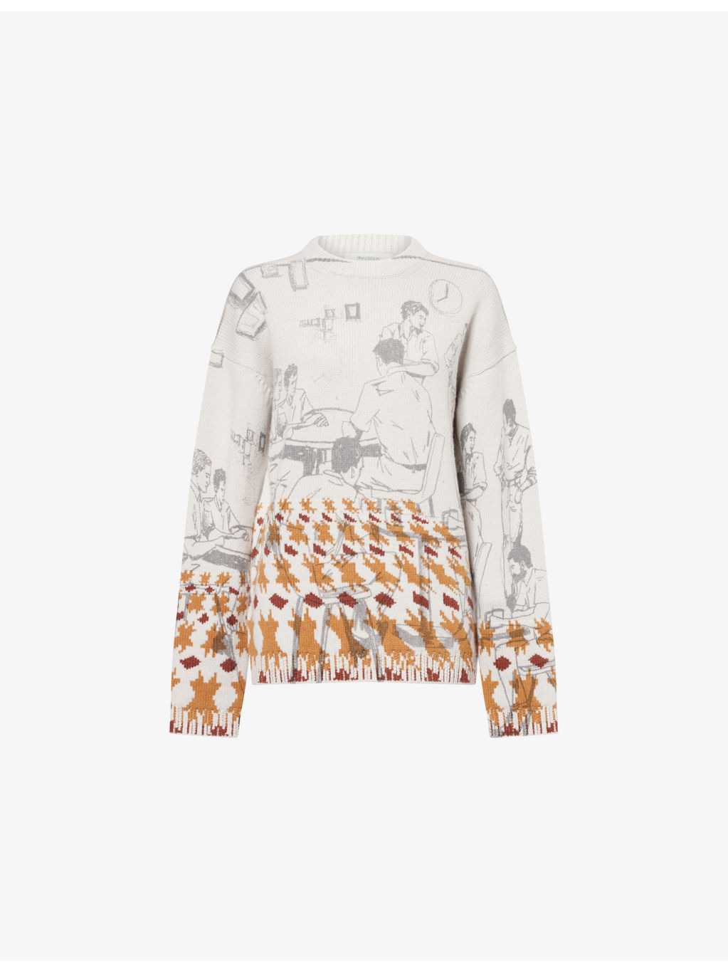 Relaxed-Fit Jacquard Wool-Blend Jumper - 1